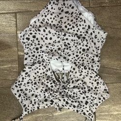 White Leopard Print one piece Set