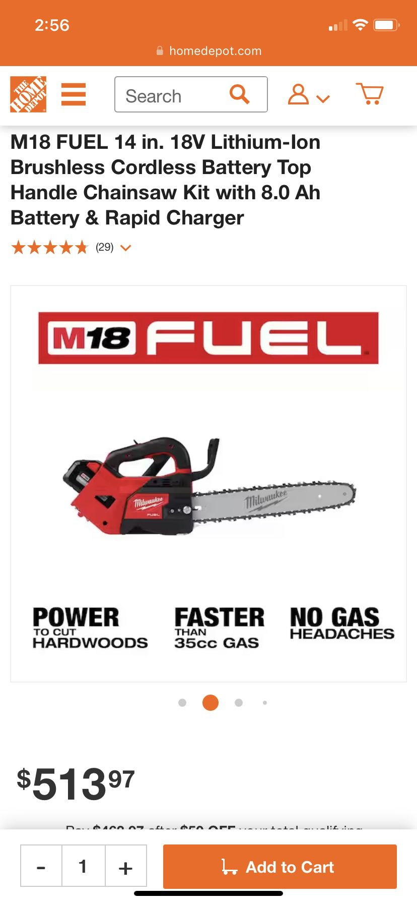 M18 Fuel Milwaukee Cordless Chainsaw 