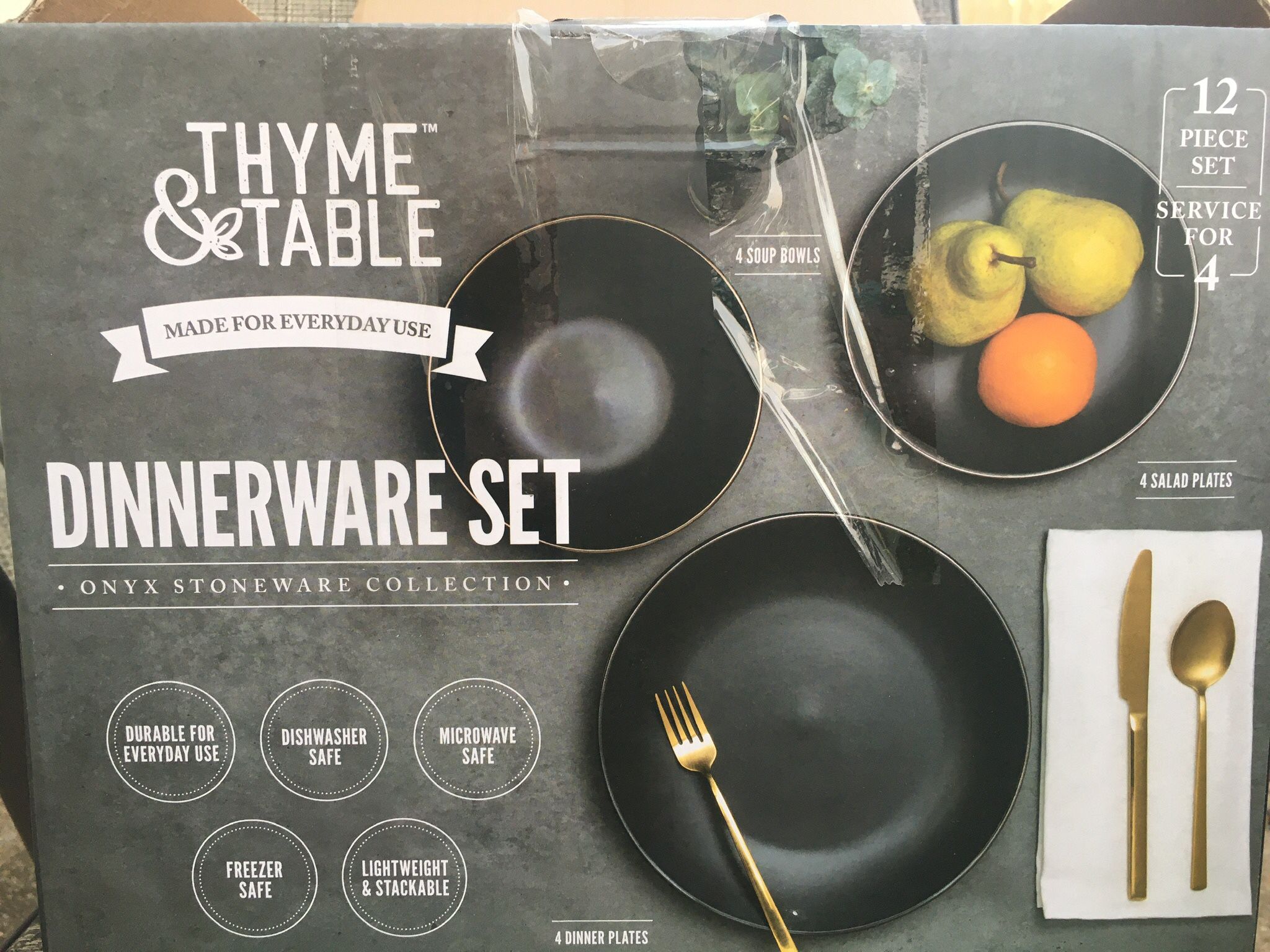 Thyme & Table Dinnerware Black