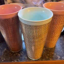 3 Vintage Raffiaware Tumblers! 