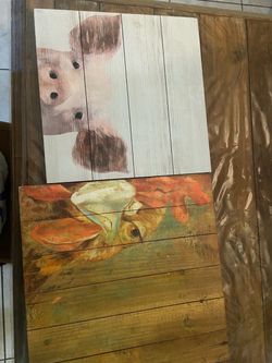 Rustic Wood Plank Wall Art Panels – Set of 2