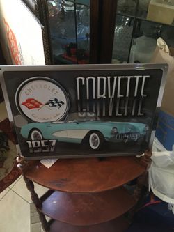 Vintage style Corvette 57 metal sign