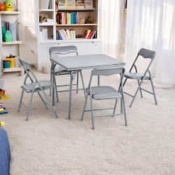 Homy Casa Page Gray 24" 5PC Small Activity Table and Chair Set Open Box