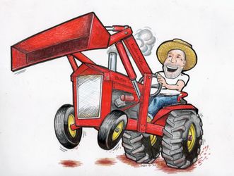 John deere 210 tractor grading