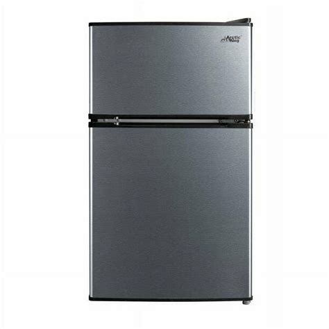 Arctic King Mini Fridge with Freezer – 3.2 Cu Ft – Stainless Steel Look