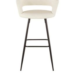 Two Carson Carrington Vallen Faux Leather Bar Stools (Set of 2) -  Cream