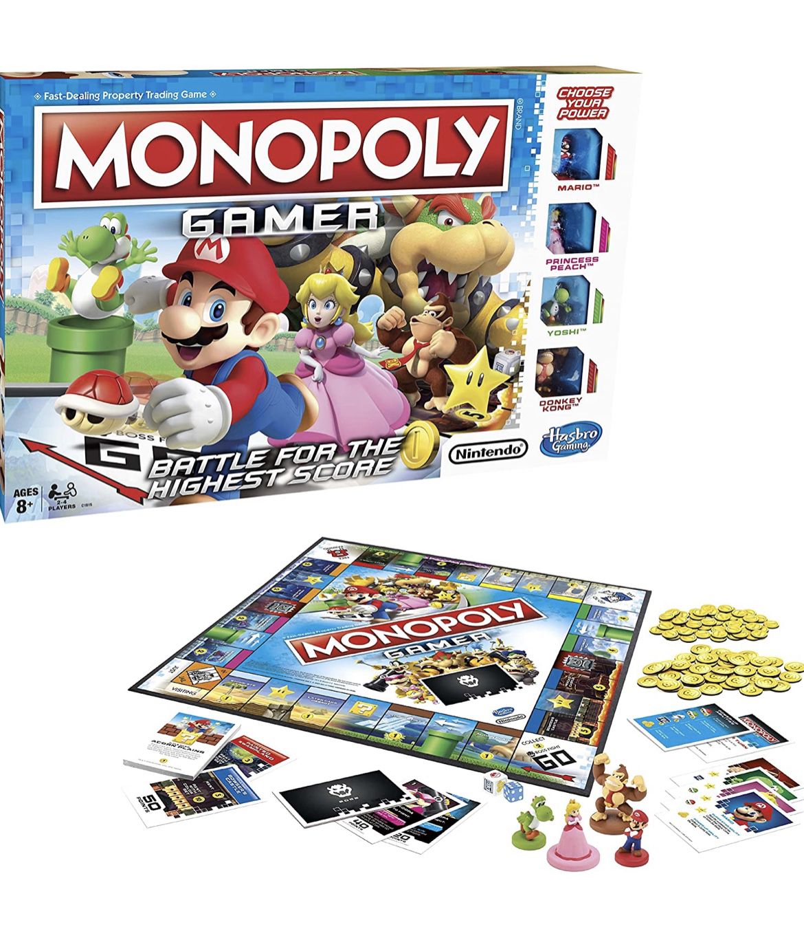 Mario Gamer Monopoly with All Character Power Packs