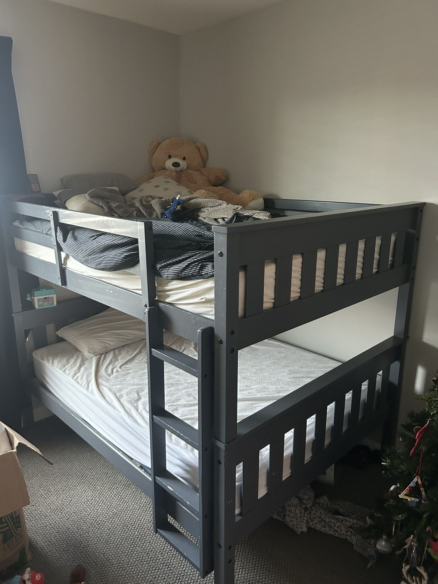 Double Full Grey Bunk Bed 