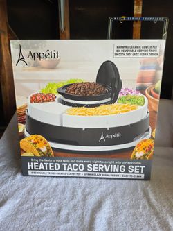 HEATED TACO SERVING SET LAZY SUSAN 360°