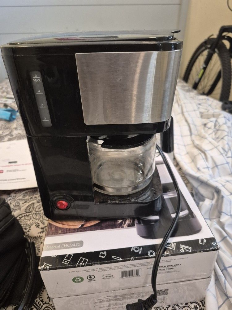5-Cup Automatic Brew & Drip Coffee Maker
