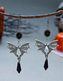 Gothic Bat Wing Drop Earrings