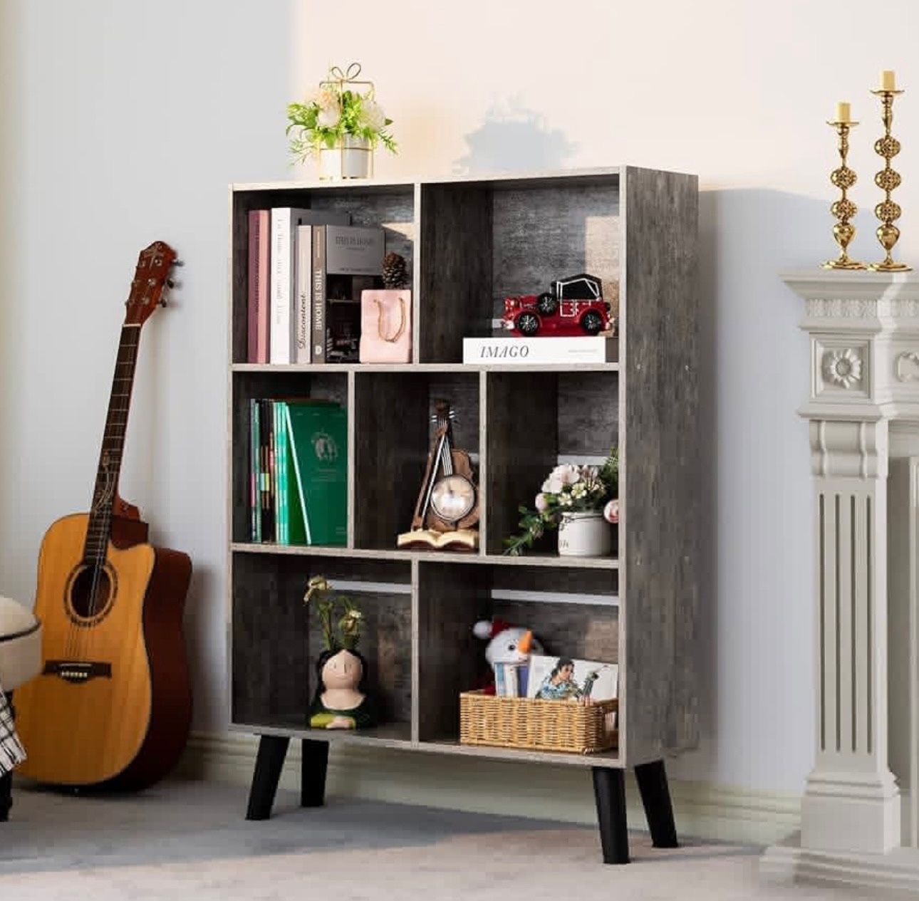 Bookshelf Cube Storage Organizer. Gray