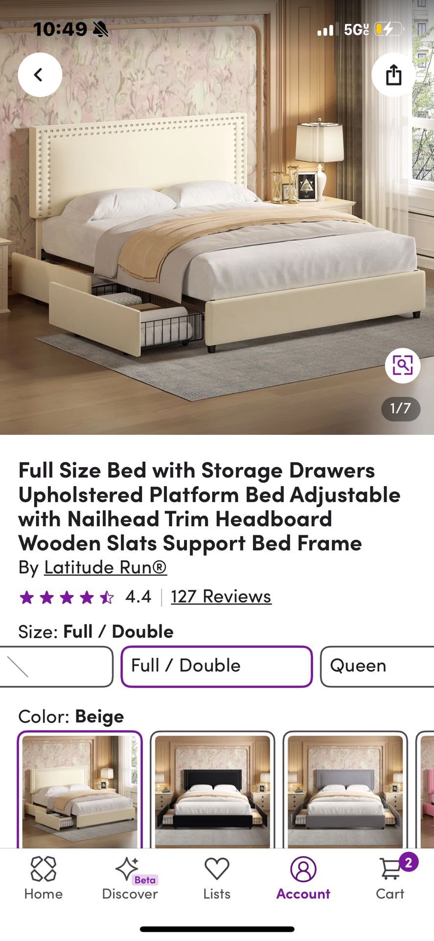 Entire Bed With Memory Foam Matress Full Size 