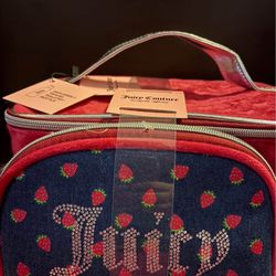 Strawberry Blue And Red Juicy Couture Makeup Bag Set