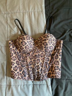 Kaylee Kollections leopard print corset LARGE
