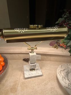 gold and marble lamp