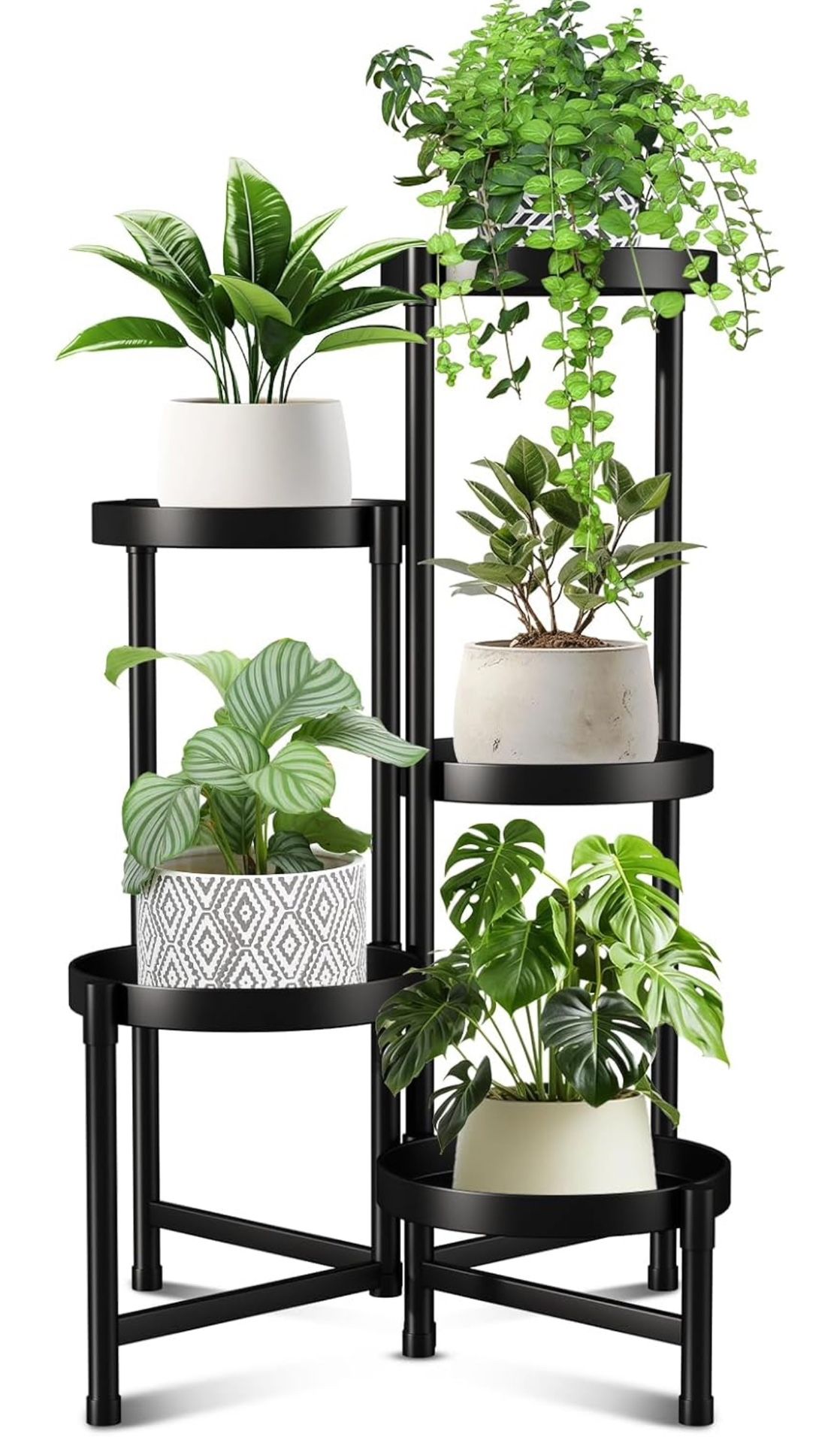 Metal Plant Stand Indoor Outdoor,5 Tier Black