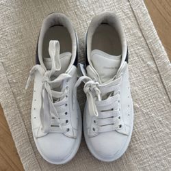 Alexander McQueen White and Blue Sneakers