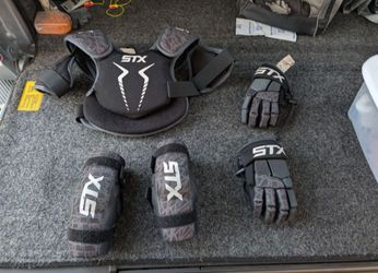 Youth Lacrosse Starter Kit Size XS - STX Stallion 75 Pads & Gloves (Lightly Used)