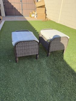 Living Spaces Outdoor Patio Ottomans