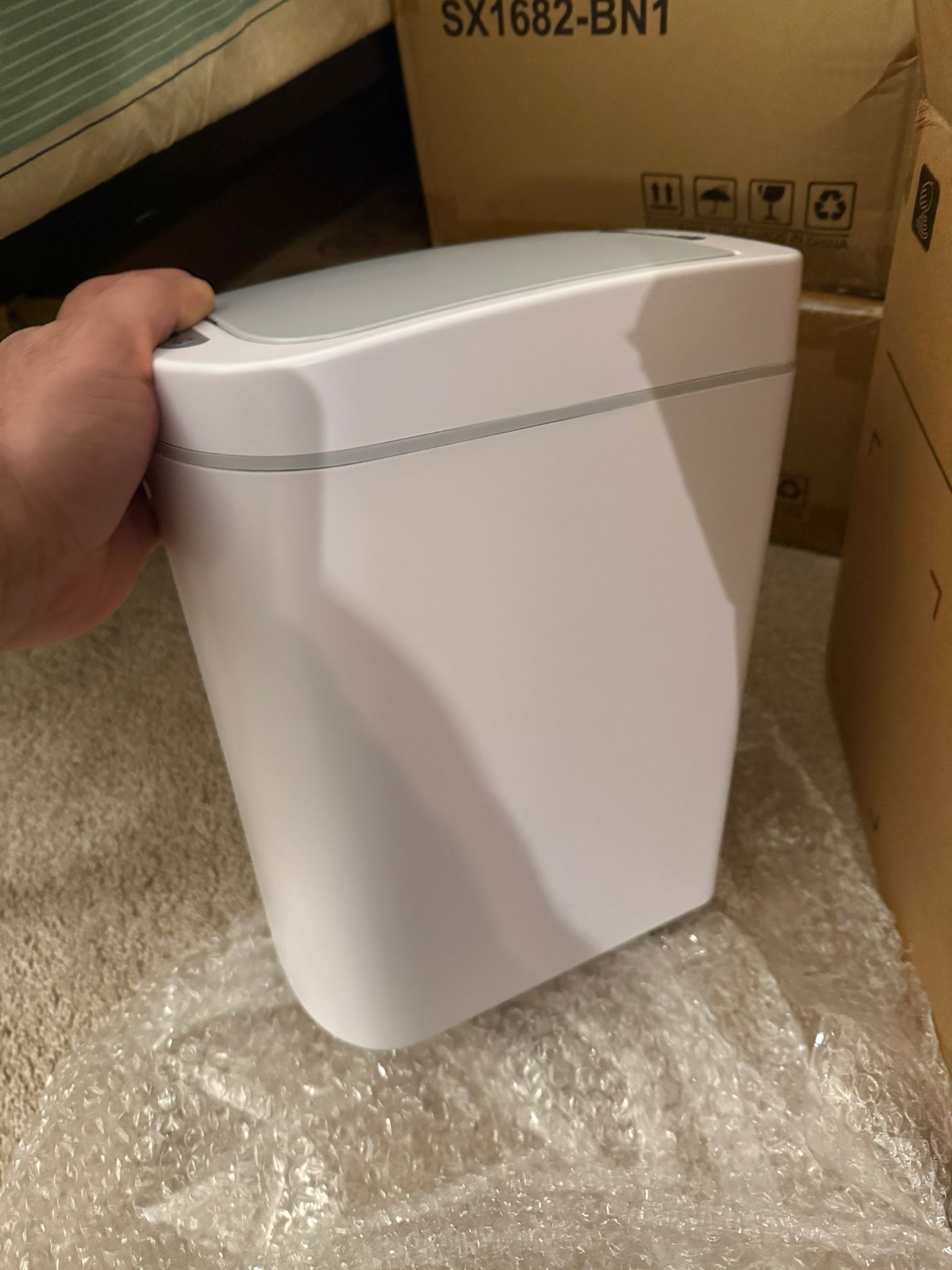 Bathroom Automatic Infrared Motion Sensor Trash Can, 1.8 Gal 7L, ABS