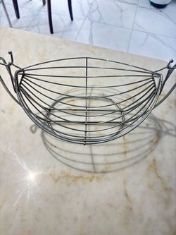 Vintage Chrome Wire Fruit Basket