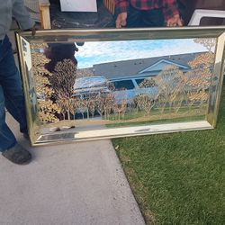 Gold Print Mirror 