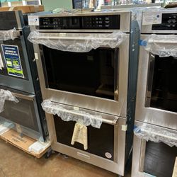 KitchenAid 30 inch wide double wall oven stainless steel