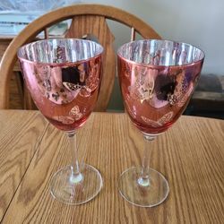 Artland Hand Crafted Rose Gold Wine Glasses