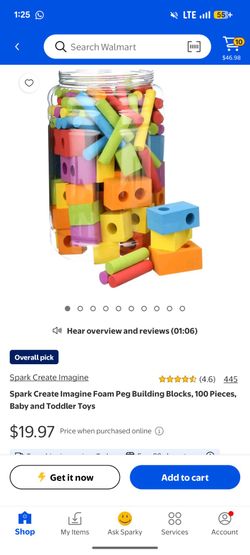 Foam building peg and blocks