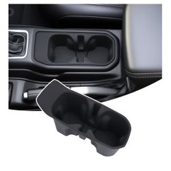 Cup Holder Insert Mats for Jeep Wrangler JL JLU 4XE & Gladiator JT 2018-2024, Interior Cup Holder Base Liners, Center Console Anti-Dust & Water Protec