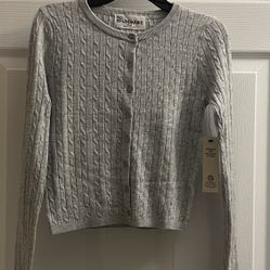 Brand New Button Front Cardigan In Light Grey Heather Size XXS Juniors 