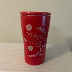 Mom to Be Red Travel Tumbler with Lid