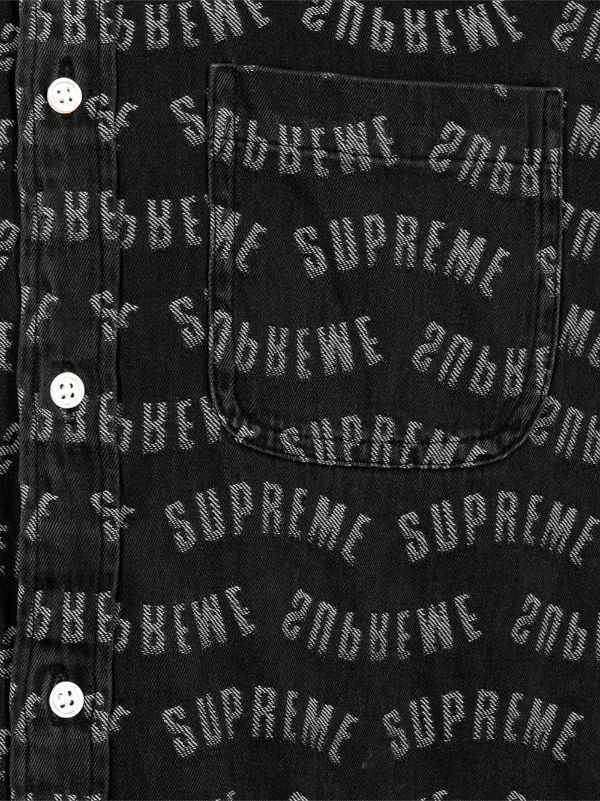 Supreme Arc Jacquard Denim Shirt Black – Izicop