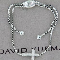 David Yurman Cross Chain Bracelet With Diamonds