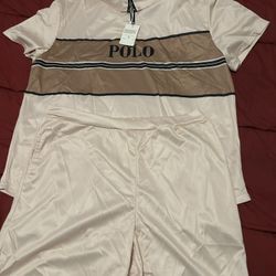 Polo Short Sleeve Zipper Two Piece Set