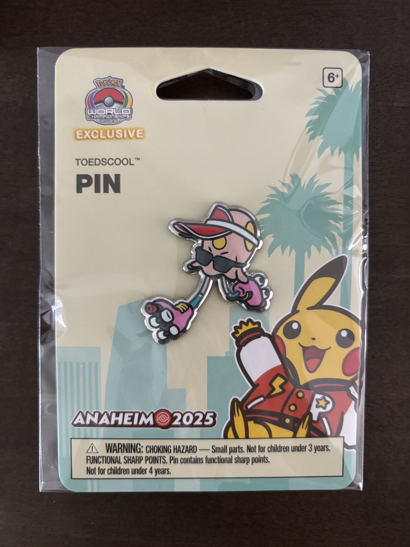 Pokémon World Championships 2025 Pokemon Center Anaheim Exclusive Toedscool Pin (New)