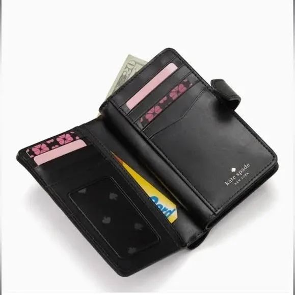 Kate spade Staci saffiano Medium black leather wallet