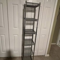 6 Tier Metal Silver Shelving Rack
