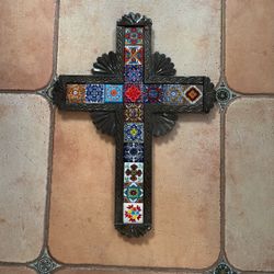 Talavera Tile and Metal Cross
