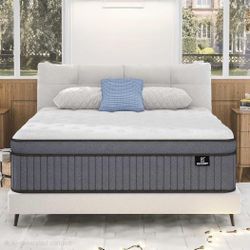 New💥12" King Size Mattress Hybrid Gel Memory Foam Rolled compressed Seal...