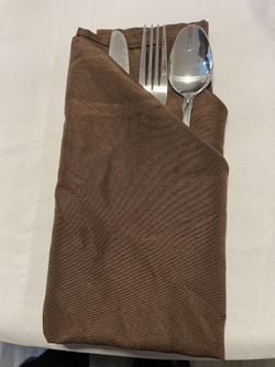 140 Brown Linen Napkins, 20”x20”