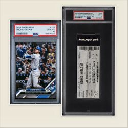 Shohei Ohtani Historic 50/50 Combo: PSA 10 Topps Now Card & Game Ticket Stub