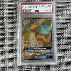 Dragonite GX (Full Art) 229/236 Sm-Unified Minds Holo PSA 10