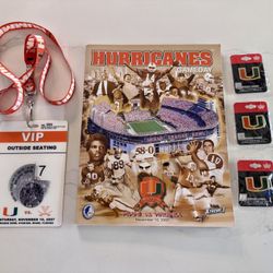UM Miami Hurricanes collectibles last orange bowl game 11/10/2007