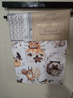 New Woodland Animals Fall Shower Curtain