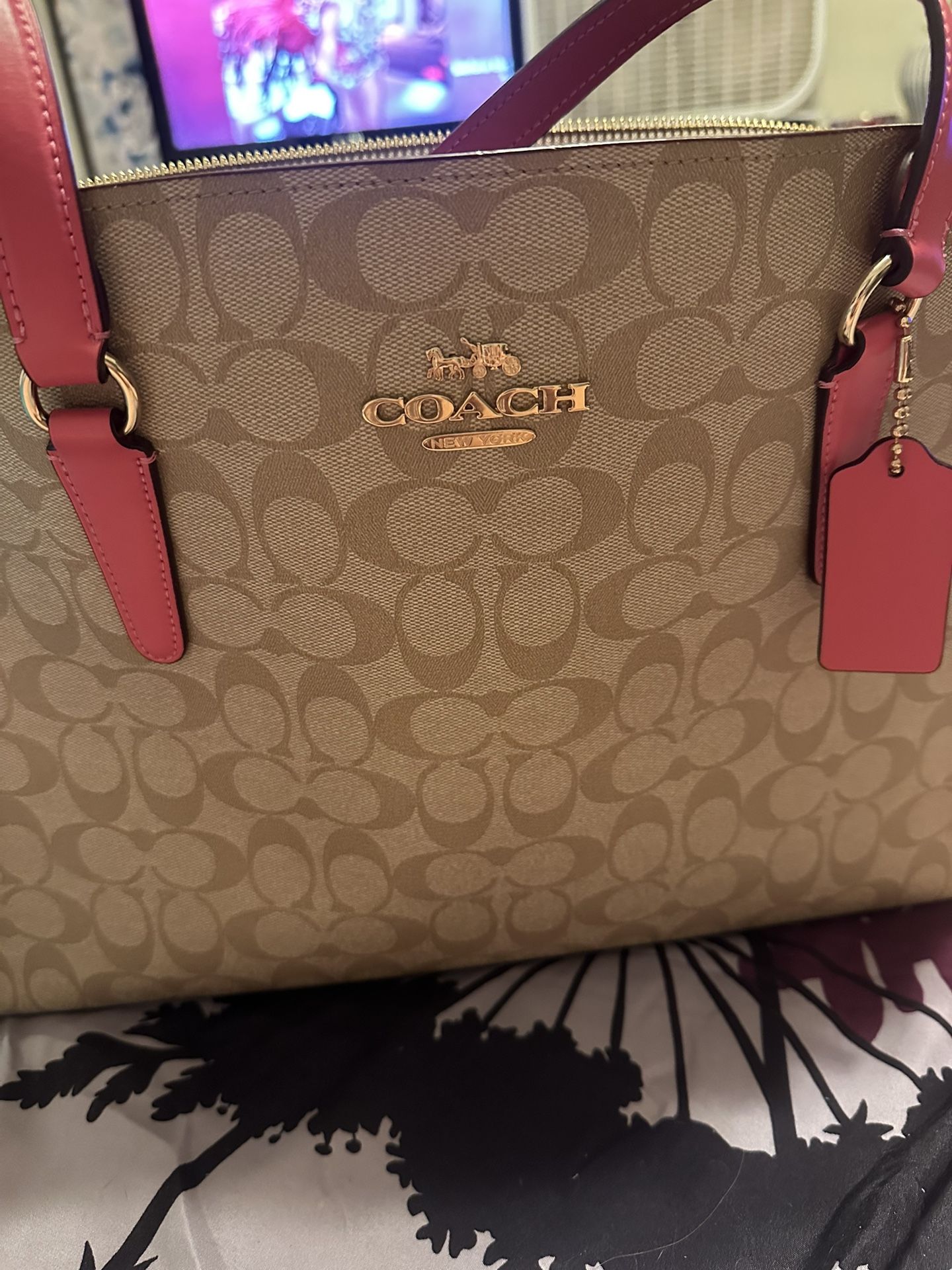 Pink And Cream Coach purse