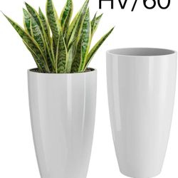 21 inch Tall Planters for Indoor & Outdoor Plants, 2 Pack Sturdy Plant-Flower-Tree Pots for Front Porch Patio Deck Living Room Decor