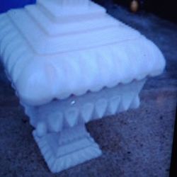 Pink Milk Glass Jeanette Shell Candy Dish Vintage