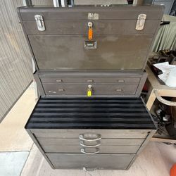 KENNEDY 3 TIER MACHINIST ROLLING TOOL CHEST WITH 2 KEYS for Top and Center